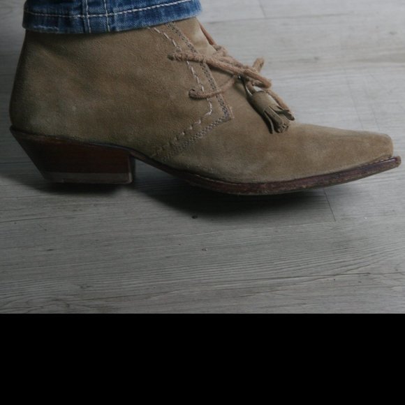 Ariat Suede Cowboy Shoes - Picture 3 of 8